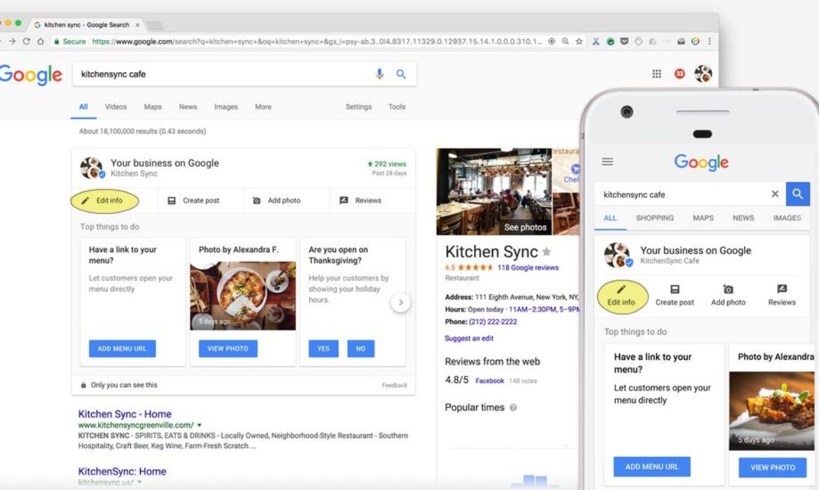 You can now edit Google My Business Listings directly from the search results