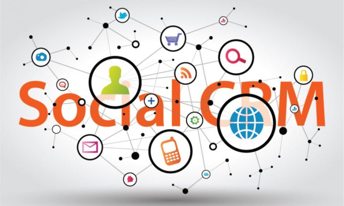 Social CRM with various icons