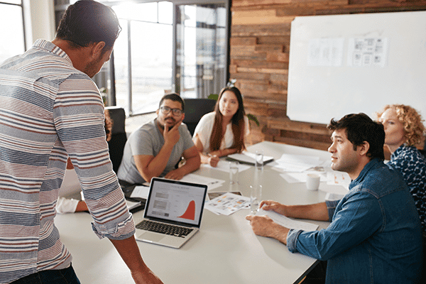 A marketing team meeting