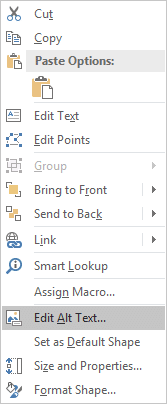 The right click menu of a computer with "Edit Alt Text" highlighted